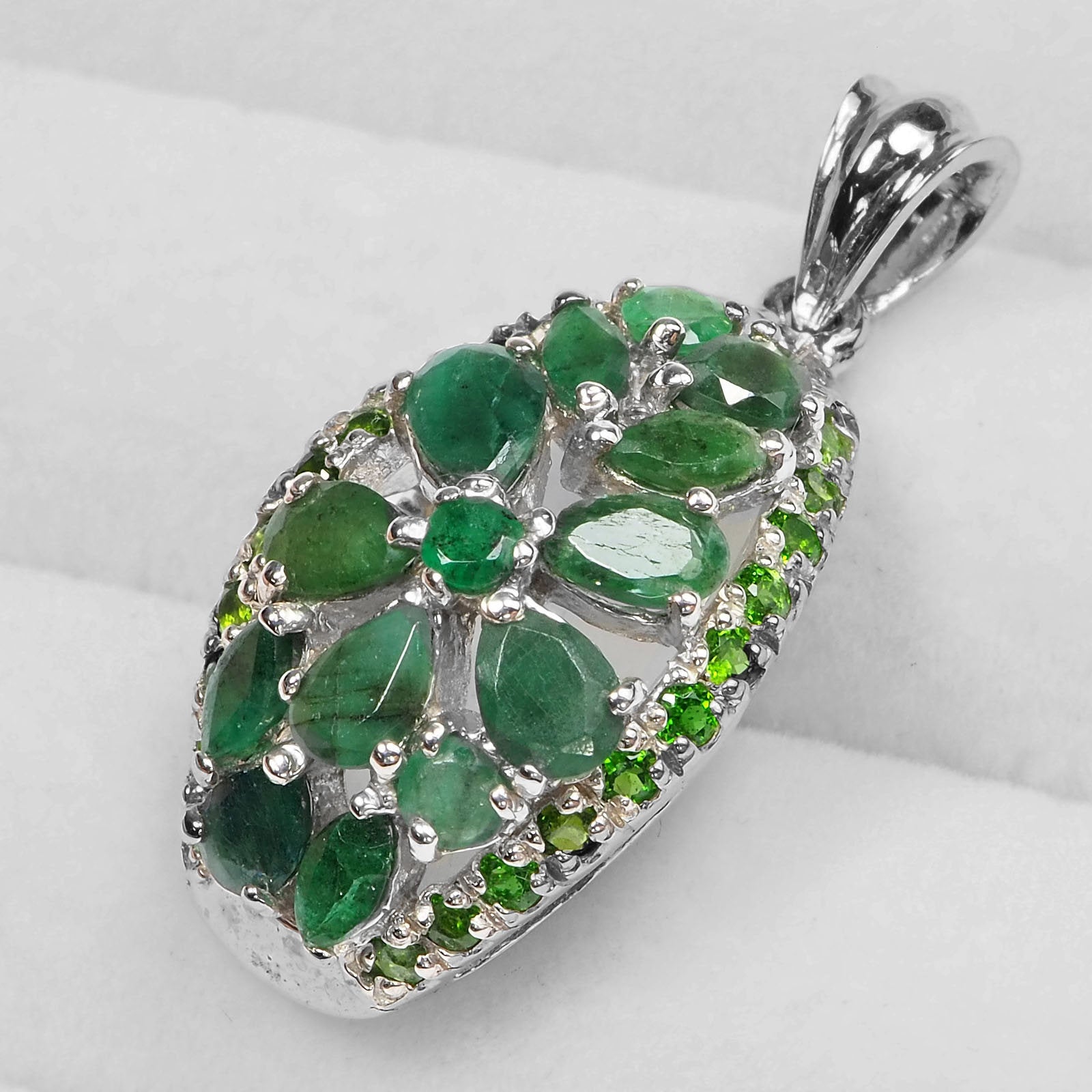 Green Emerald 925 Sterling Silver Pendants, Simple Everyday Pendants