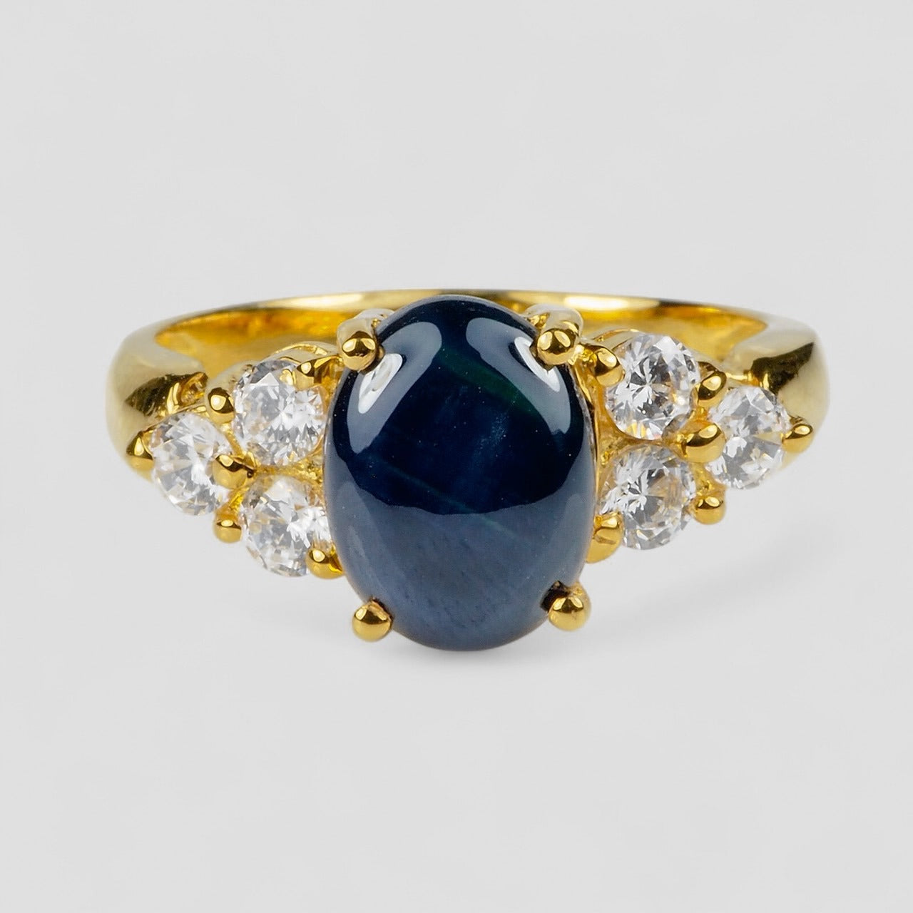 Blue Star Sapphire 925 Sterling Silver Ring