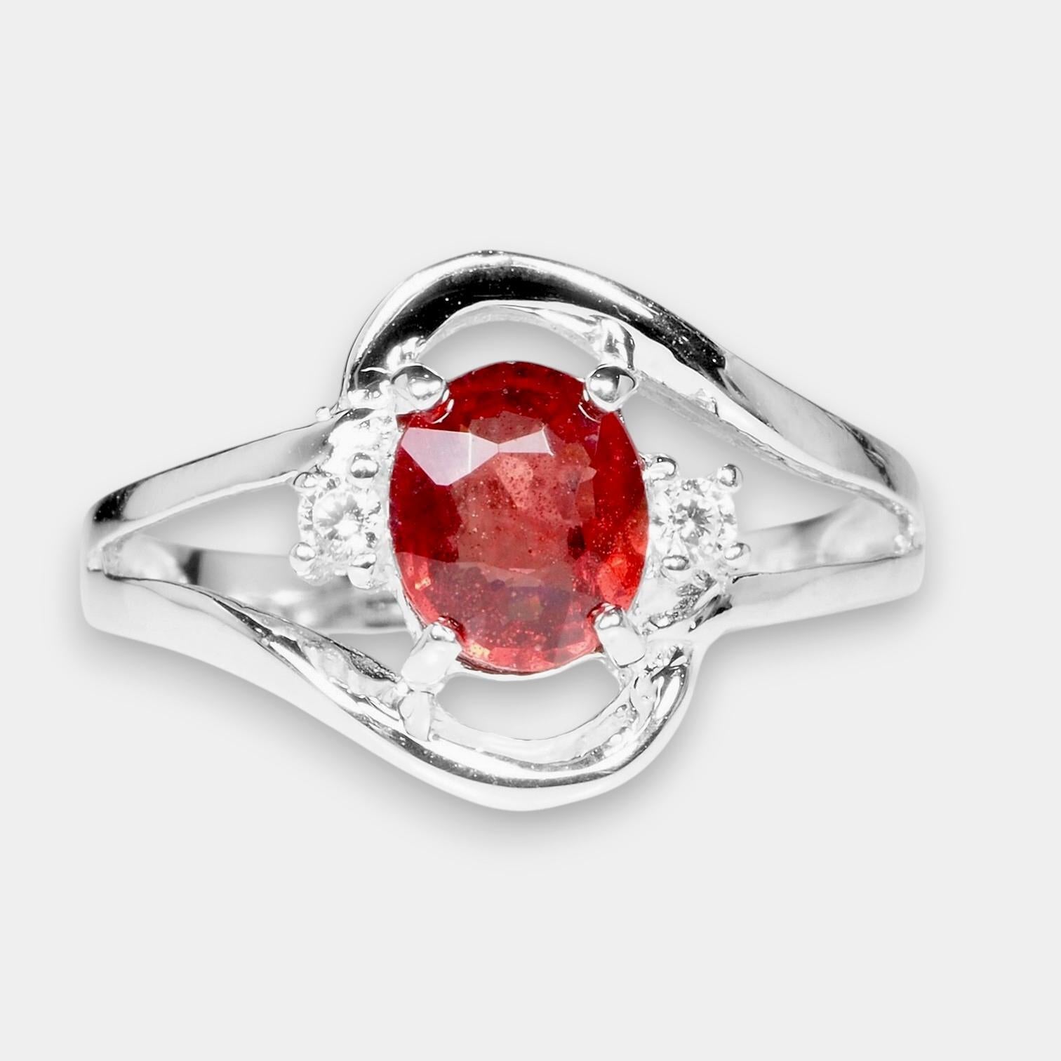 OVAL RED SPINEL 925 STERLING SILVER HANDMADE FINE RING