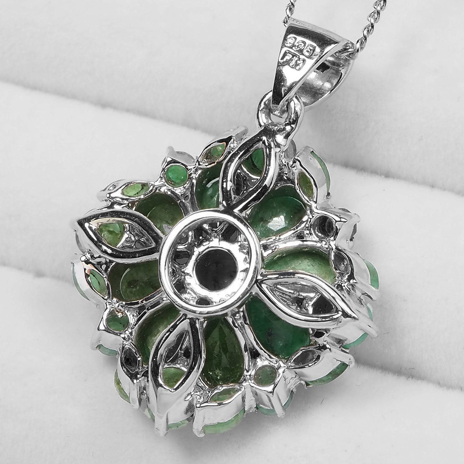 Green Emerald 925 Sterling Silver Pendants, Natural Gemstone