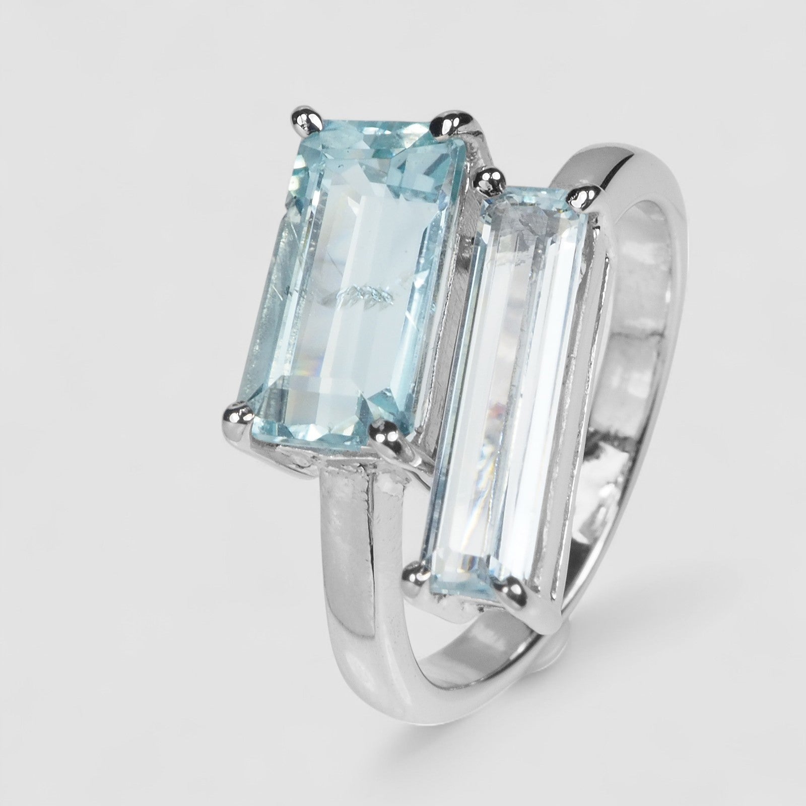 Blue Aquamarine 925 Sterling Silver Ring