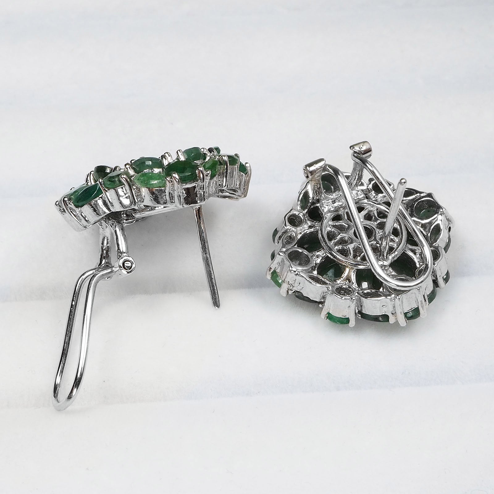 Green Emerald 925 Sterling Silver Earrings, 925 Everyday Jewelry, Gift for Her