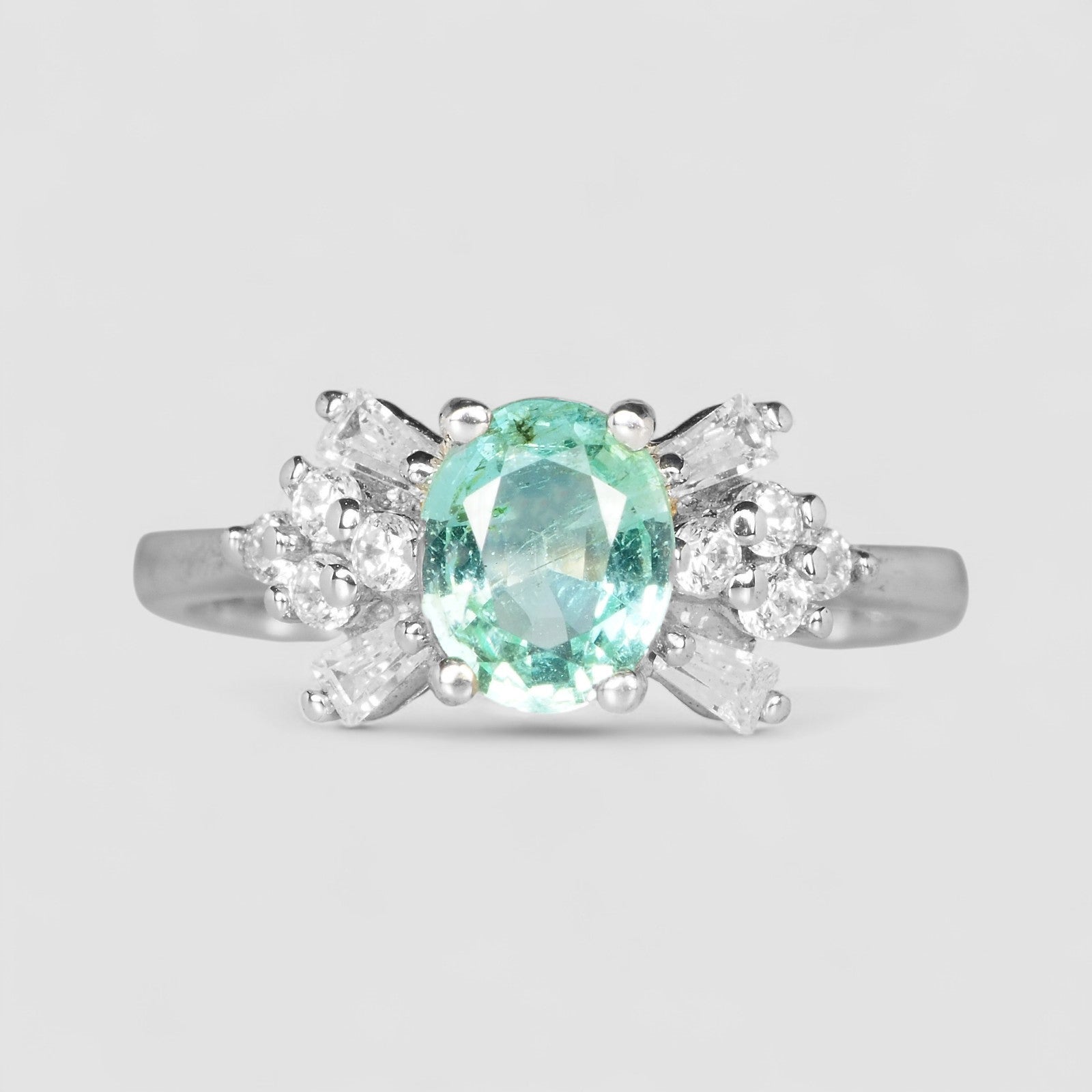 Neon Green Emerald Handmade Ring