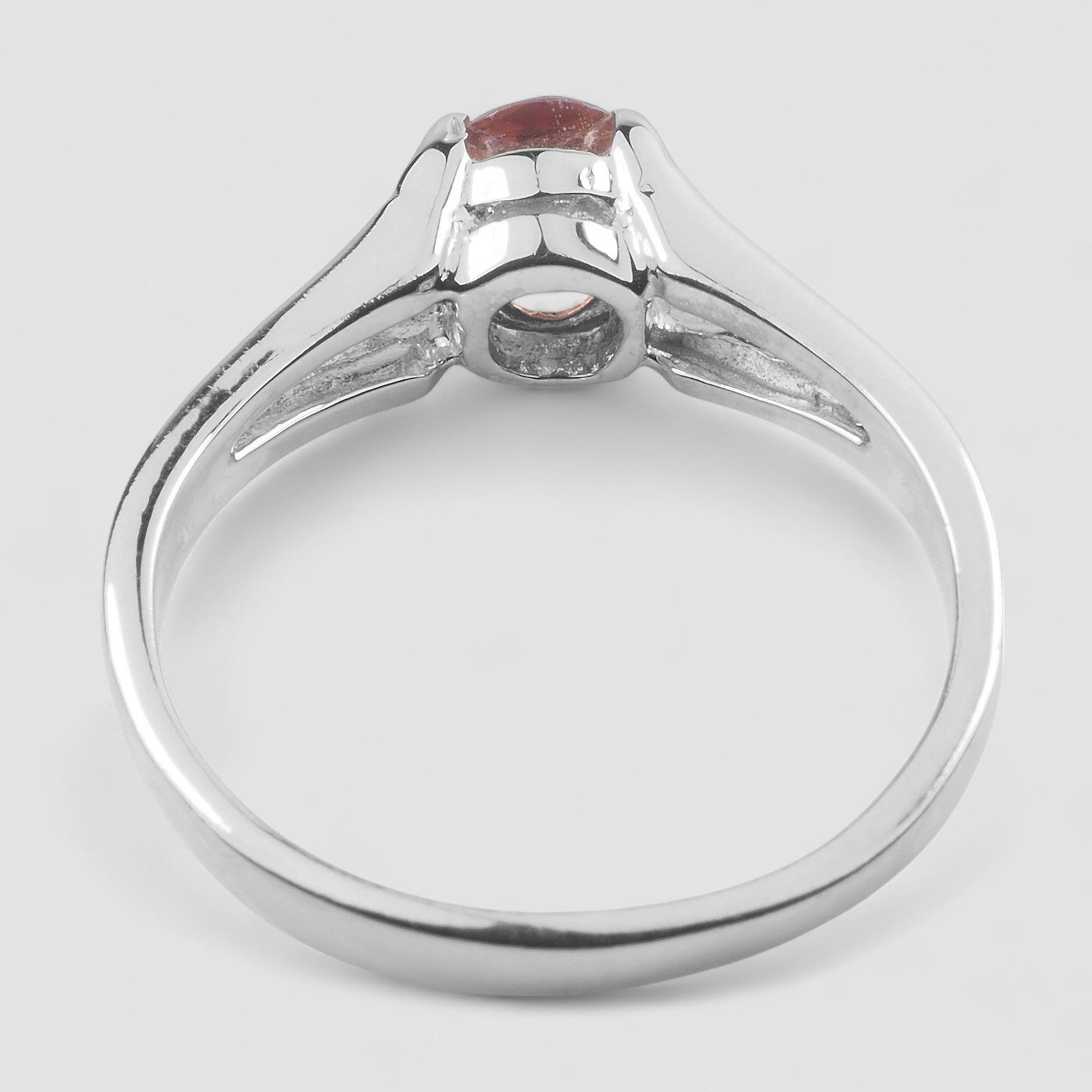 925 Sterling Silver Ring Orange Spinel