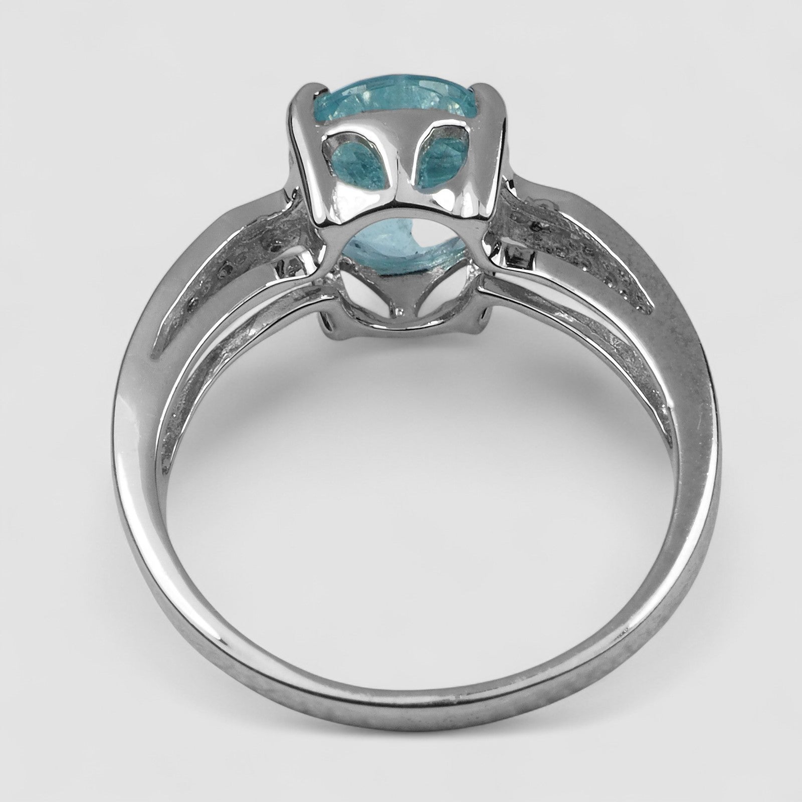 Blue Aquamarine 925 Sterling Silver Ring
