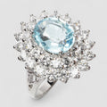 Blue Aquamarine 925 Sterling Silver Ring