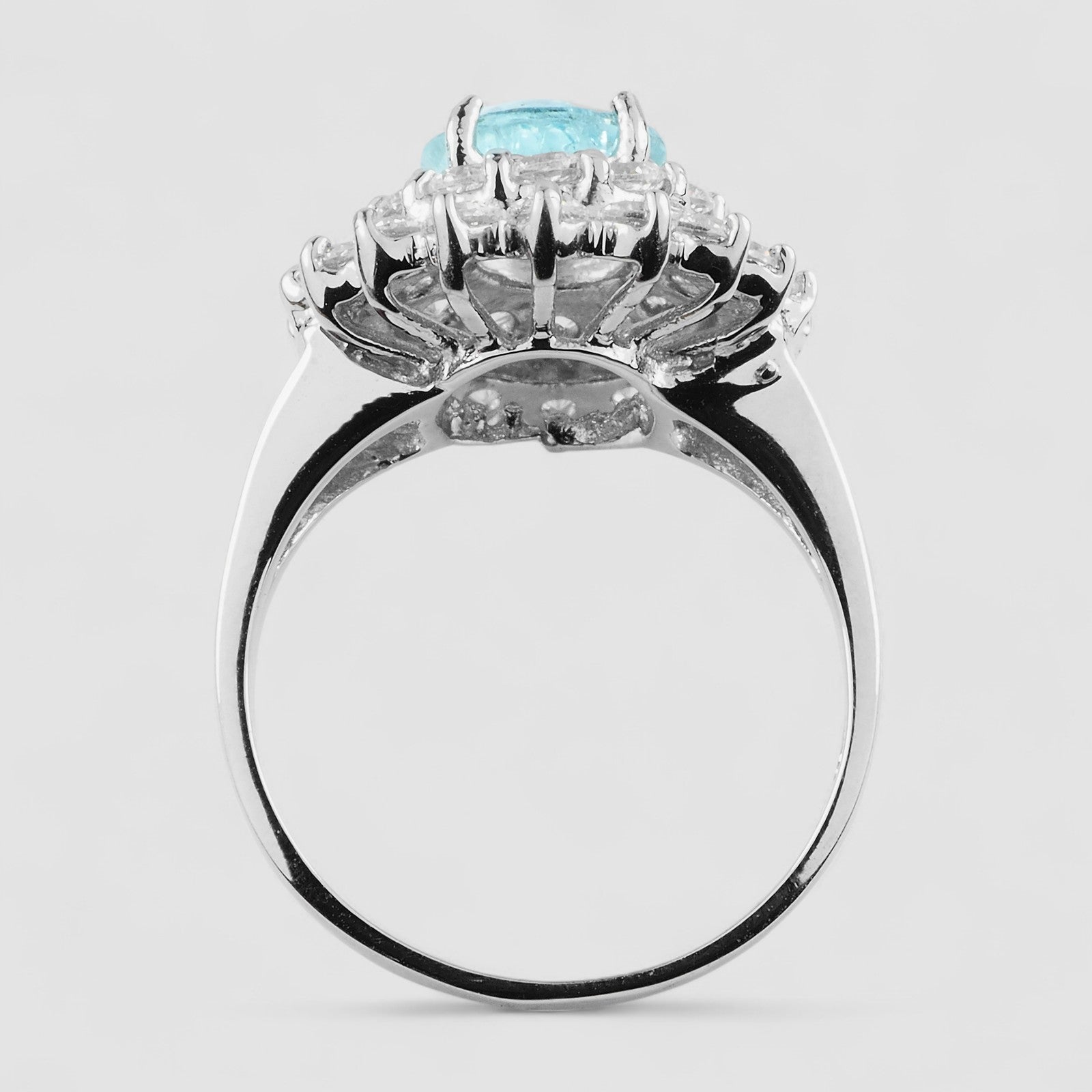 Blue Aquamarine 925 Sterling Silver Ring
