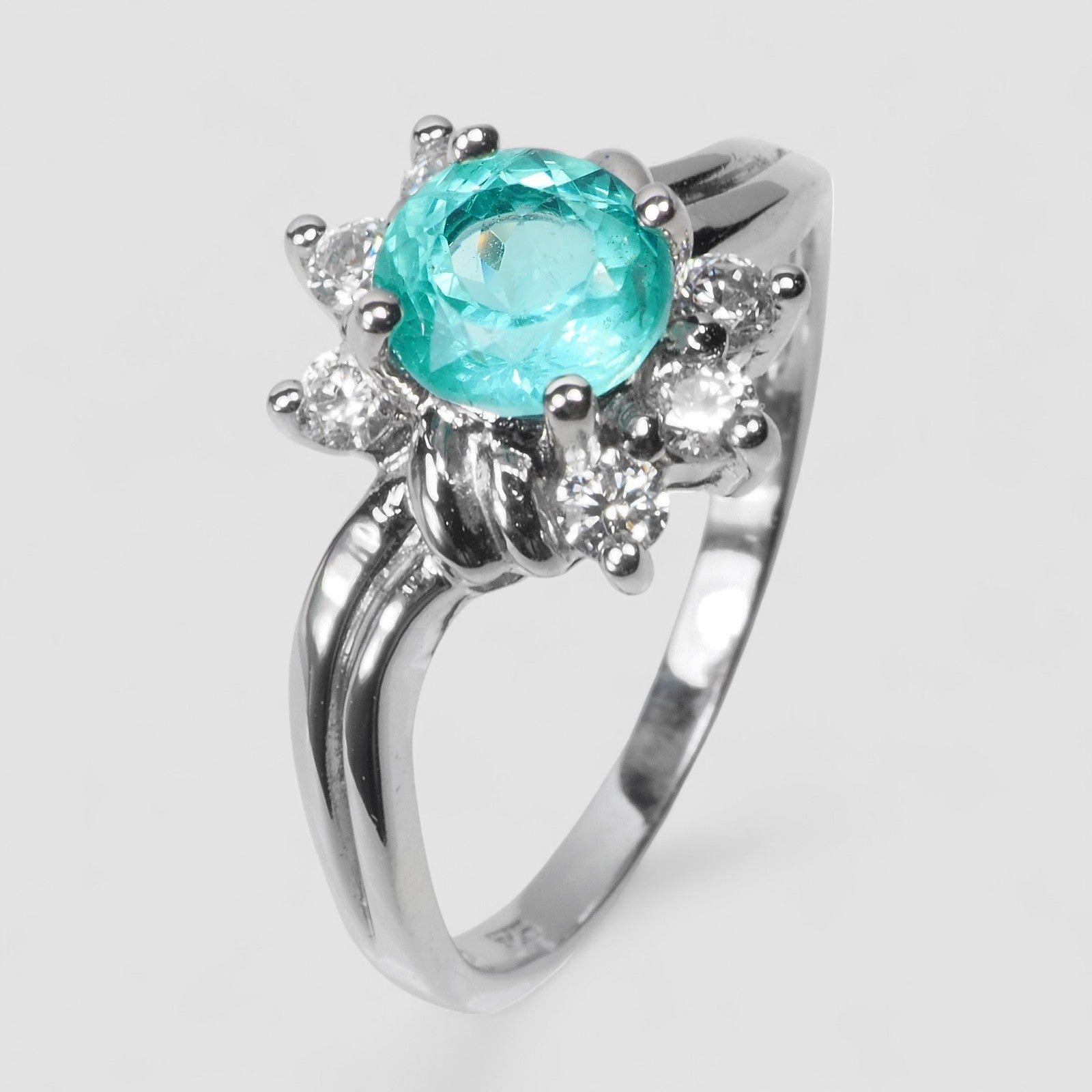Neon Blue Apatite Cluster 925 Sterling Silver Handmade Rings