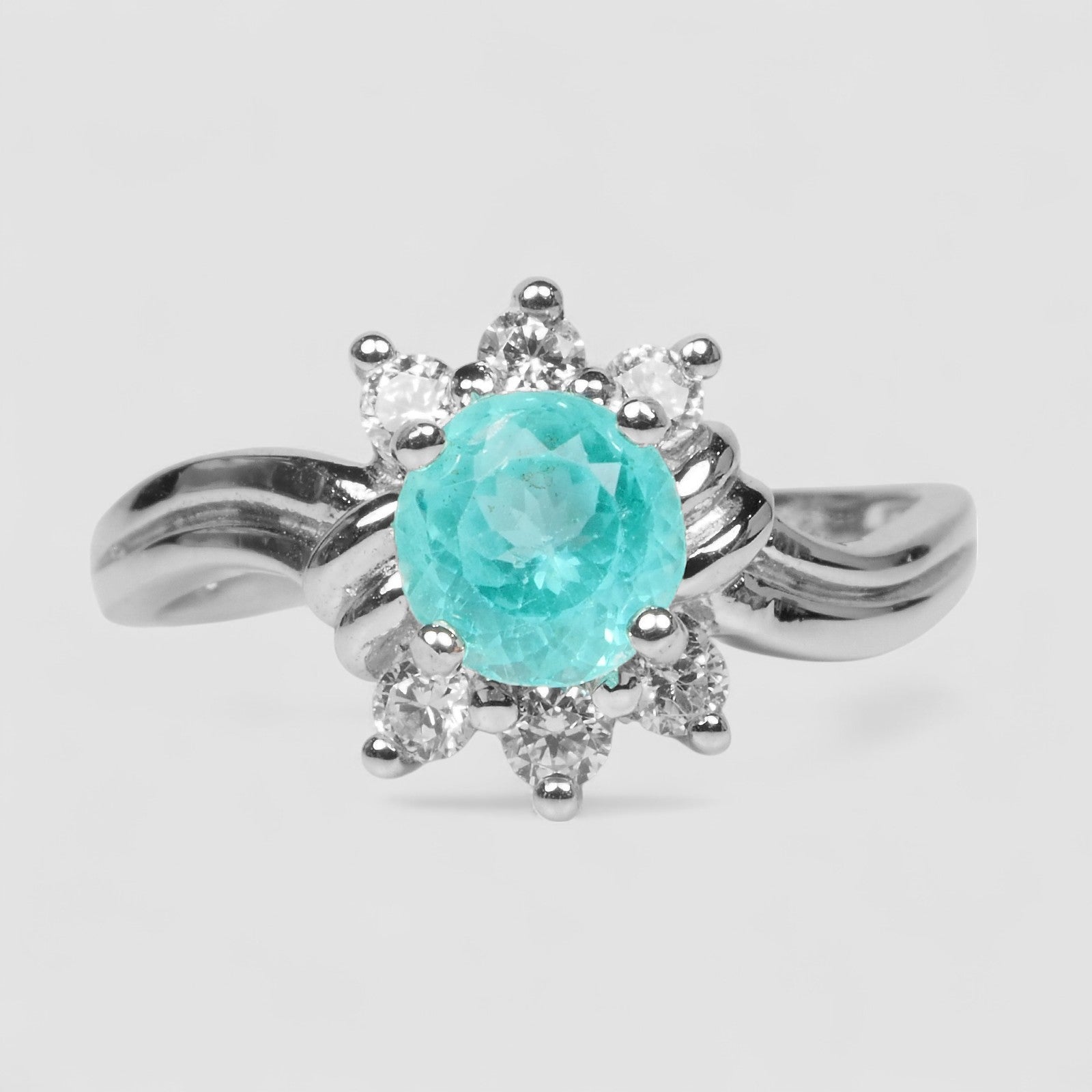 Neon Blue Apatite Cluster 925 Sterling Silver Handmade Rings
