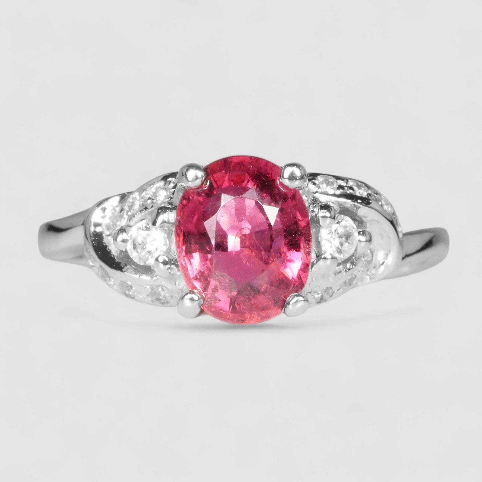 Gleaming Pink Tourmaline 925 Sterling Silver Ring