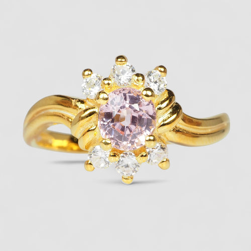 24K Gold 925 Sterling Silver Ring Purple Spinel, Dainty Everyday Ring, Free Resizing