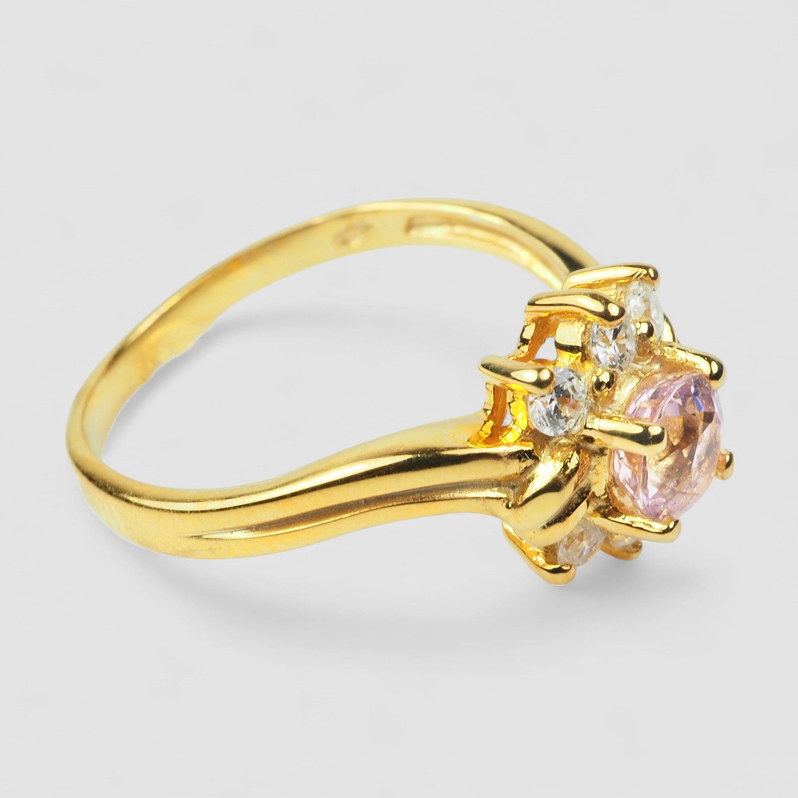 24K Gold 925 Sterling Silver Ring Purple Spinel