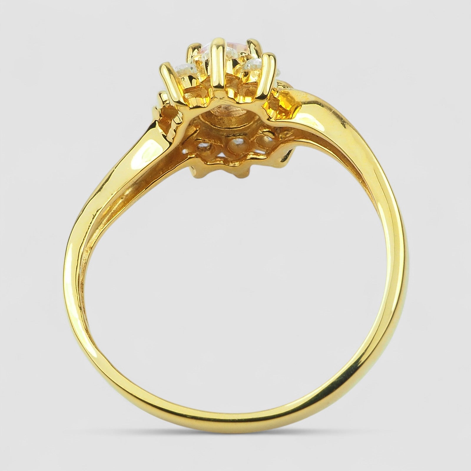24K Gold 925 Sterling Silver Ring Purple Spinel