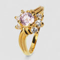 24K Gold 925 Sterling Silver Ring Purple Spinel