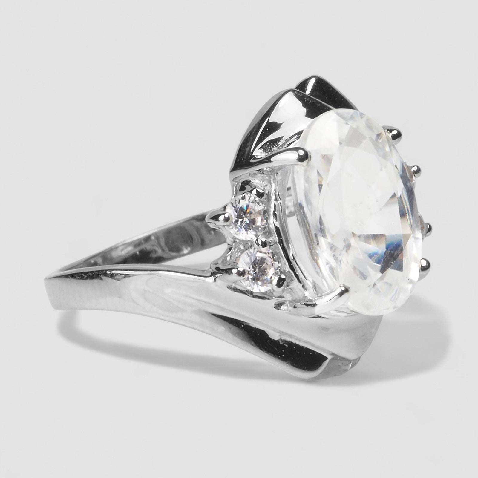White Zircon 925 Sterling Silver Ring