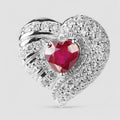 Gorgeous Red Ruby 925 Sterling Silver White Gold Ring,Simple Everyday Ring, Free Resizing