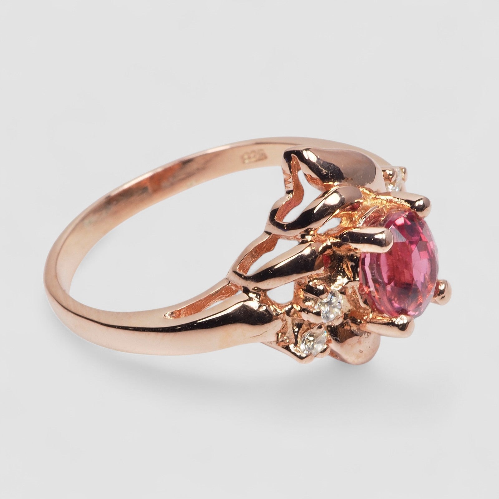 Pink Tourmaline 925 Sterling Silver Ring