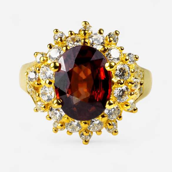 RED ZIRCON HANDMADE FINISH JEWELRY RINGS