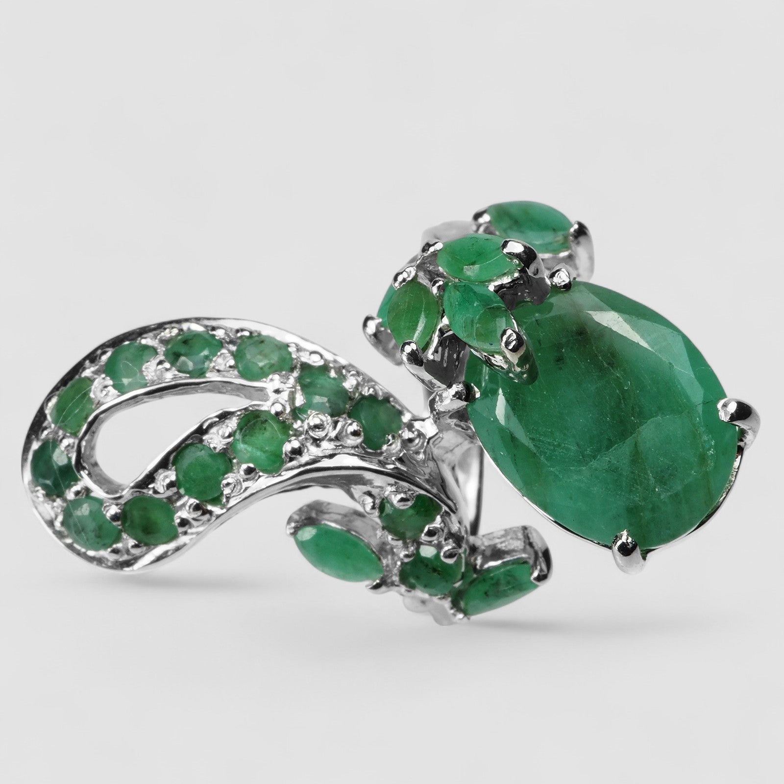 Green Emerald 925 Sterling Silver Rings, Birthday Gift, Dainty Ring