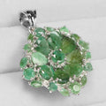 Green Emerald 925 Sterling Silver Pendants, Natural Gemstone