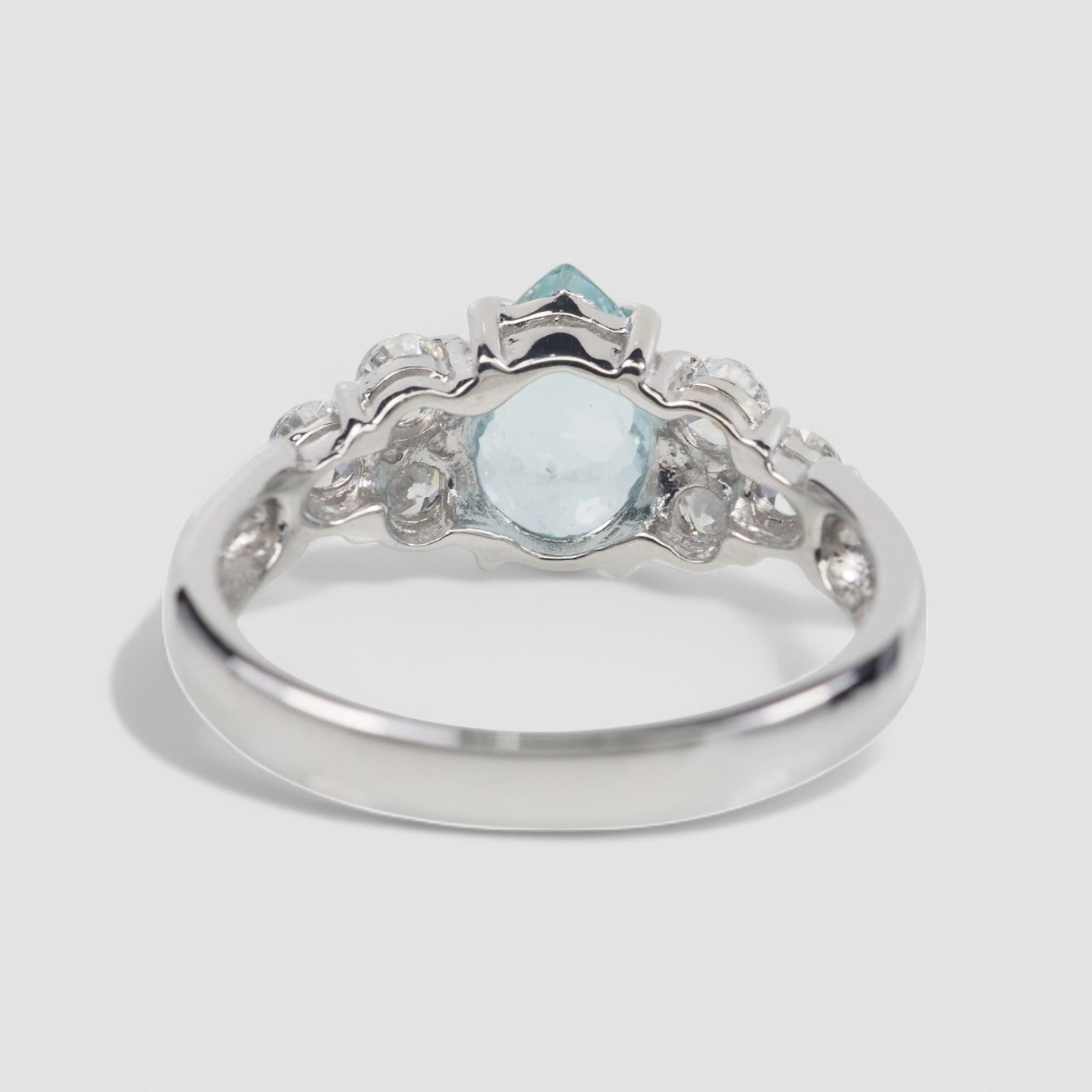 Blue Aquamarine 925 Sterling Silver Ring
