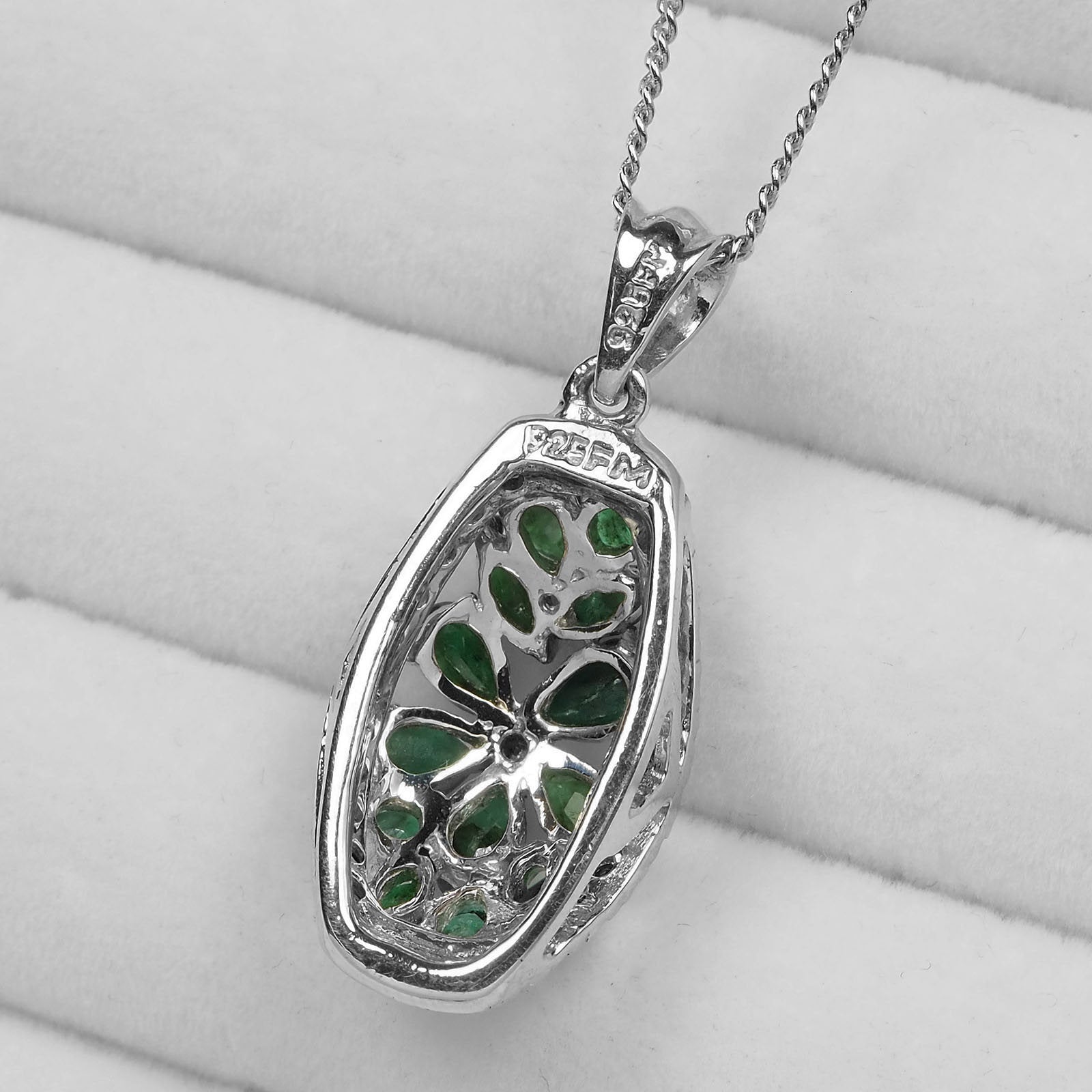 Green Emerald 925 Sterling Silver Pendants, Simple Everyday Pendants