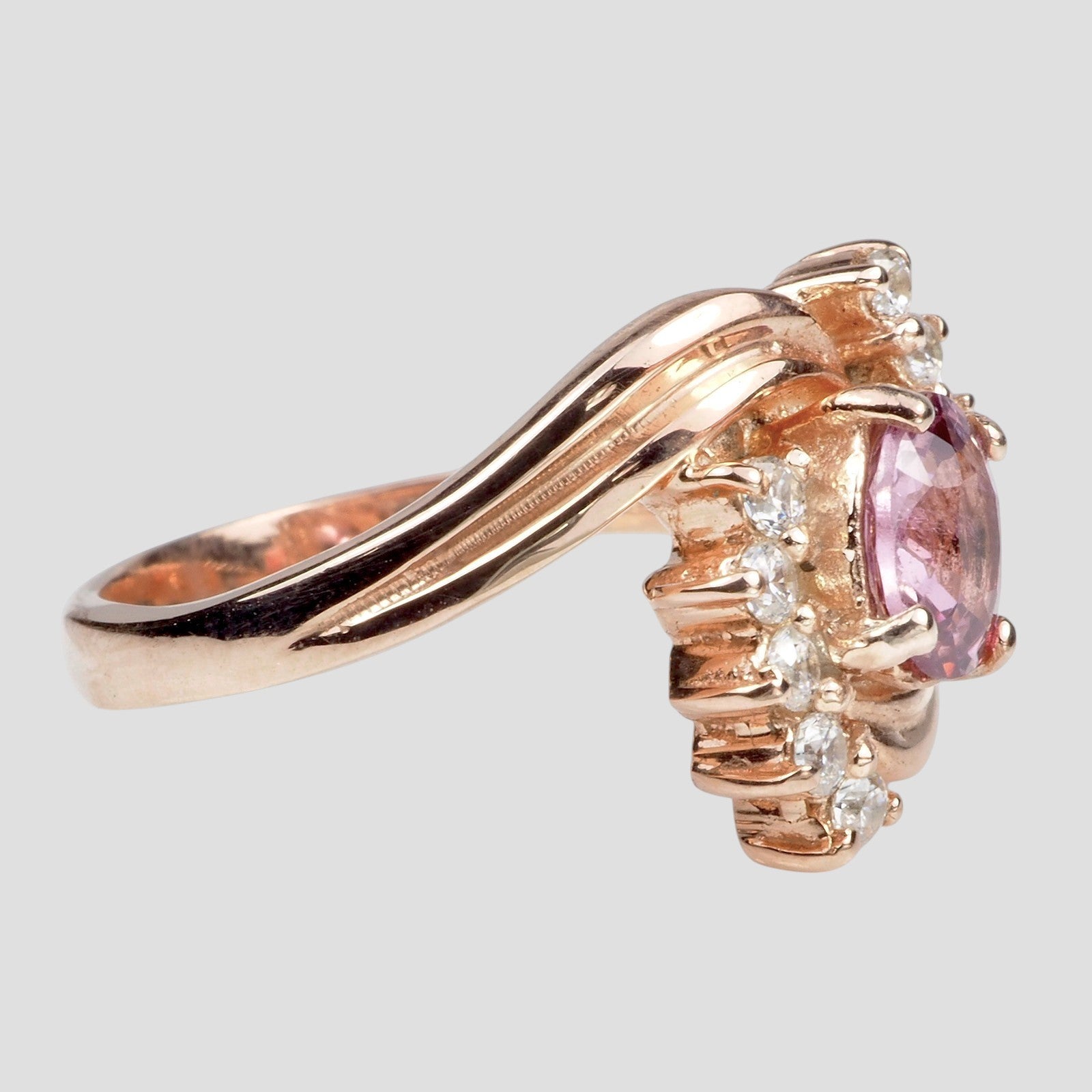 Pink Spinel 925 Sterling Rose Gold Ring, Natural Gemstone, Statement Ring, Free Resizing