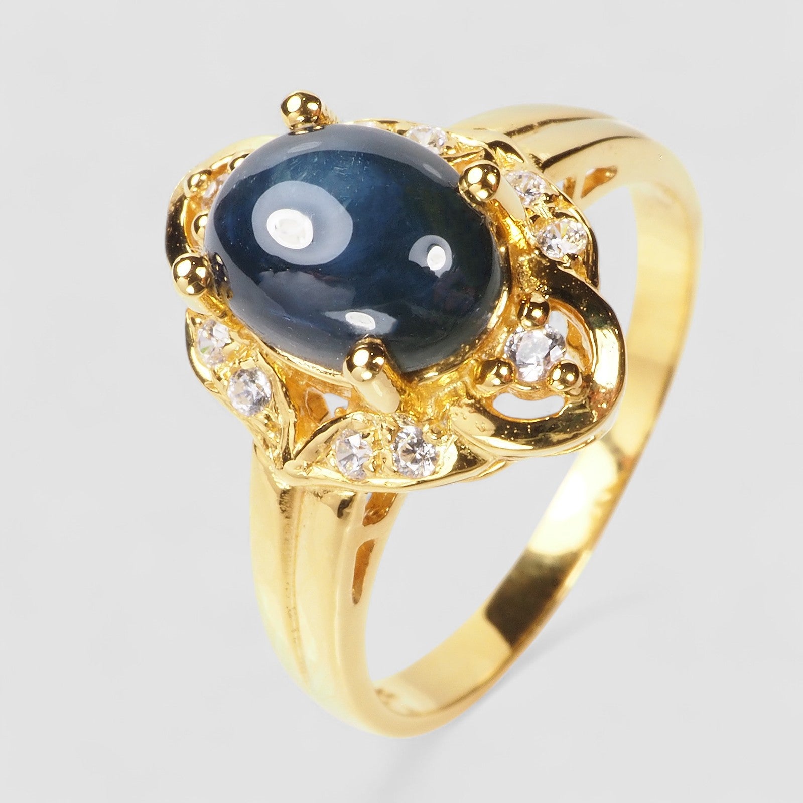 Blue Star Sapphire 925 Sterling Silver Ring
