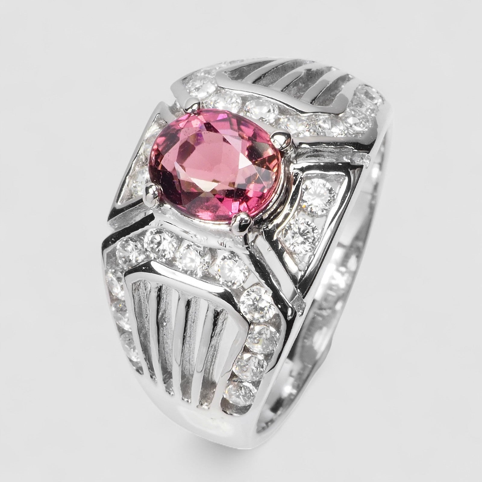Barbie Pink Tourmaline 925 Sterling Silver Ring