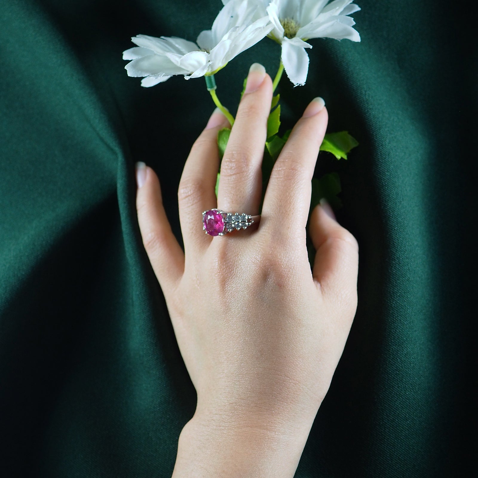 Pink Rubellite Tourmaline 925 Sterling Silver Ring