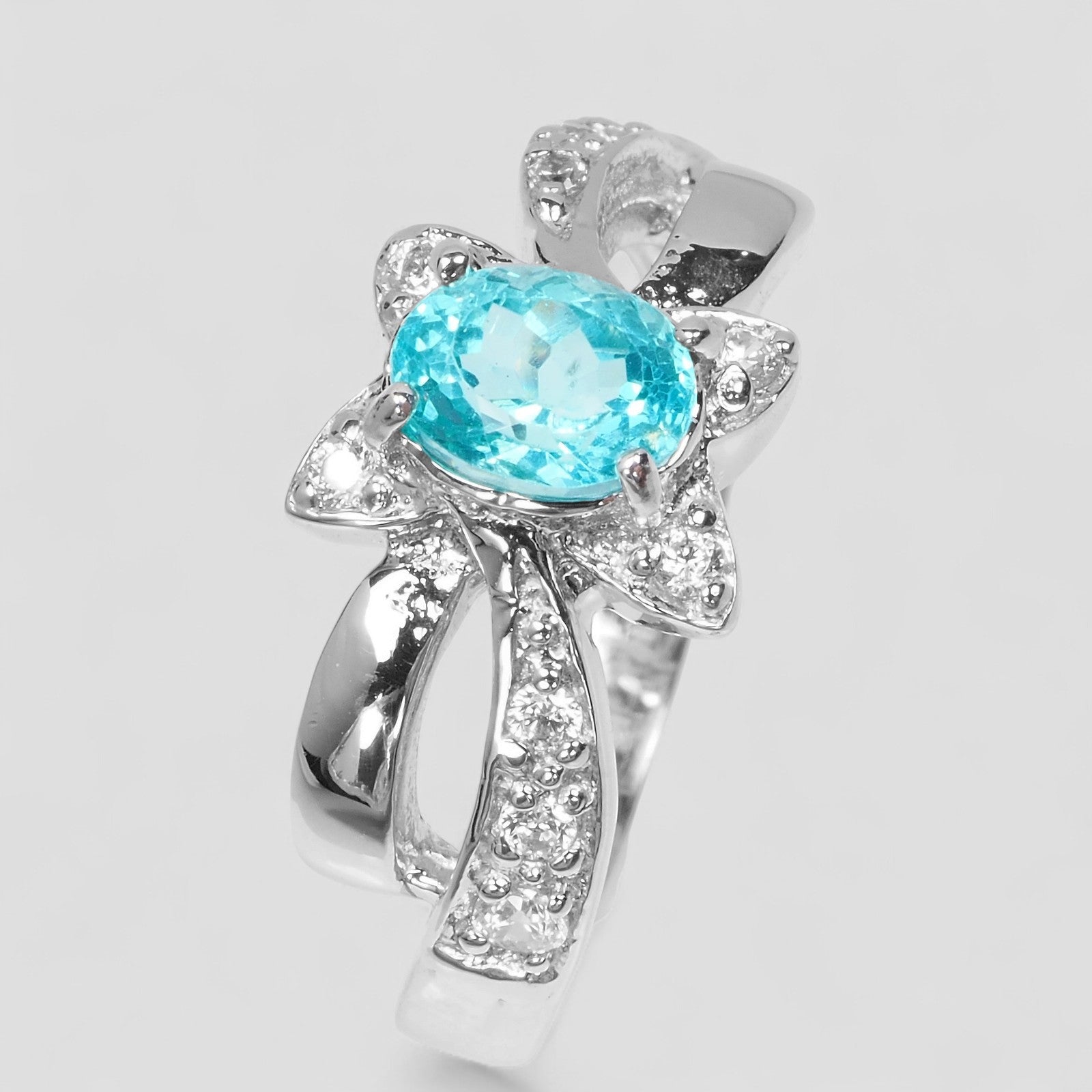 Neon Blue Apatite 925 Sterling Silver Ring