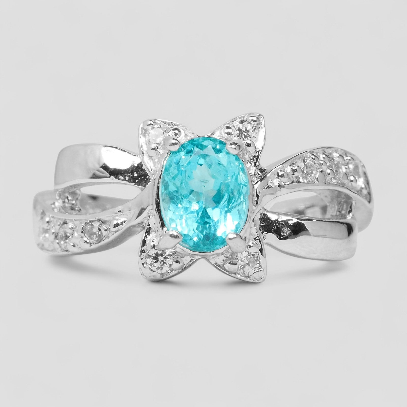 Neon Blue Apatite 925 Sterling Silver Ring