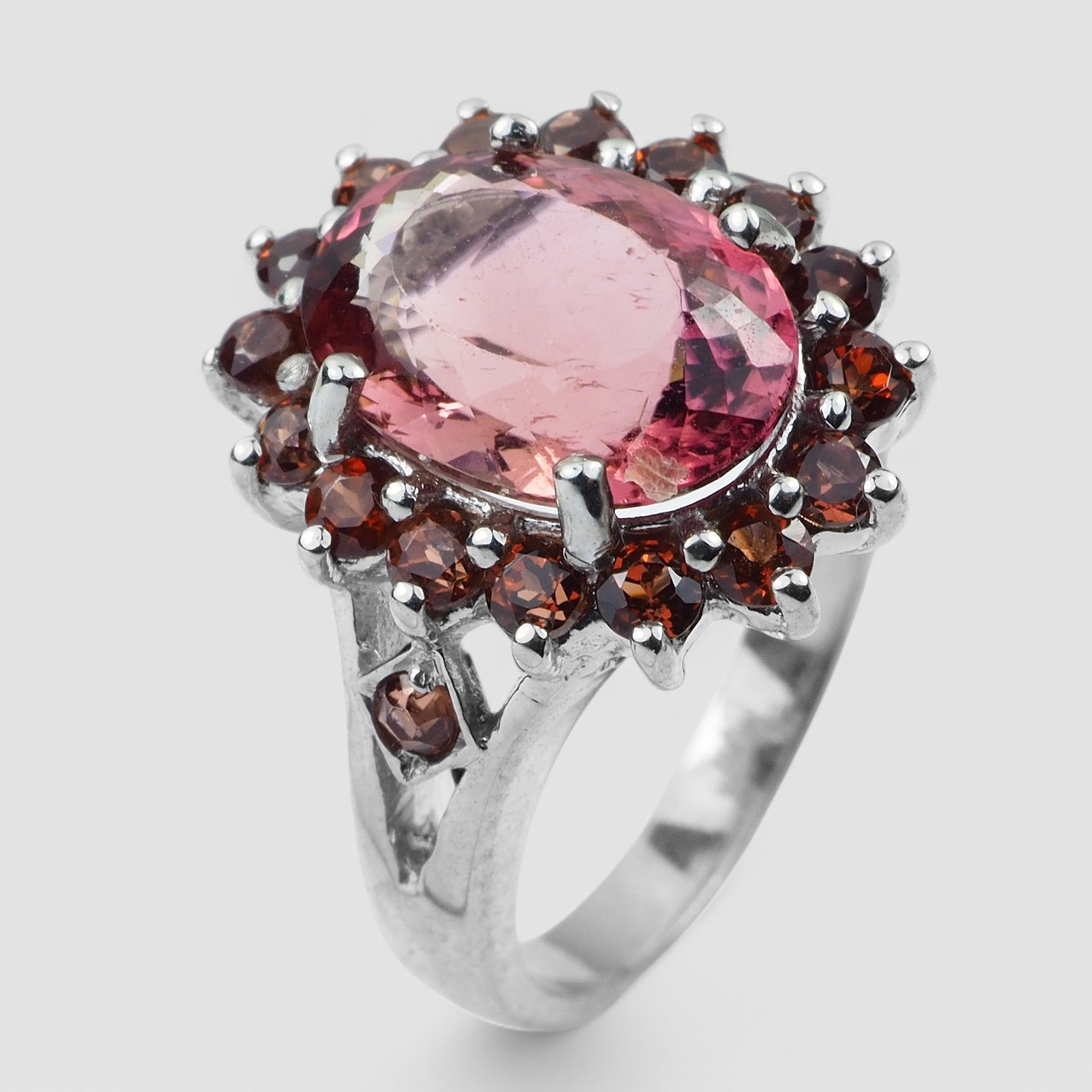 RARE PINK TOURMALINE 925 STERLING SILVER RING