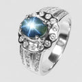 6-RAY BLUE STAR SAPPHIRE 925 STERLING SILVER RINGS