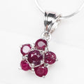 Red Ruby 925 Sterling Silver White Gold Pendants, All Occasion Everyday Pendants