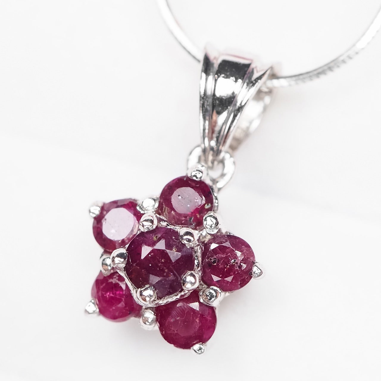 Red Ruby 925 Sterling Silver White Gold Pendants, All Occasion Everyday Pendants