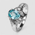 Blue Zircon 925 Sterling Silver Ring