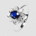 Vivid Blue Sapphire 925 Sterling Silver Ring, Simple Everyday Ring, Free Resizing