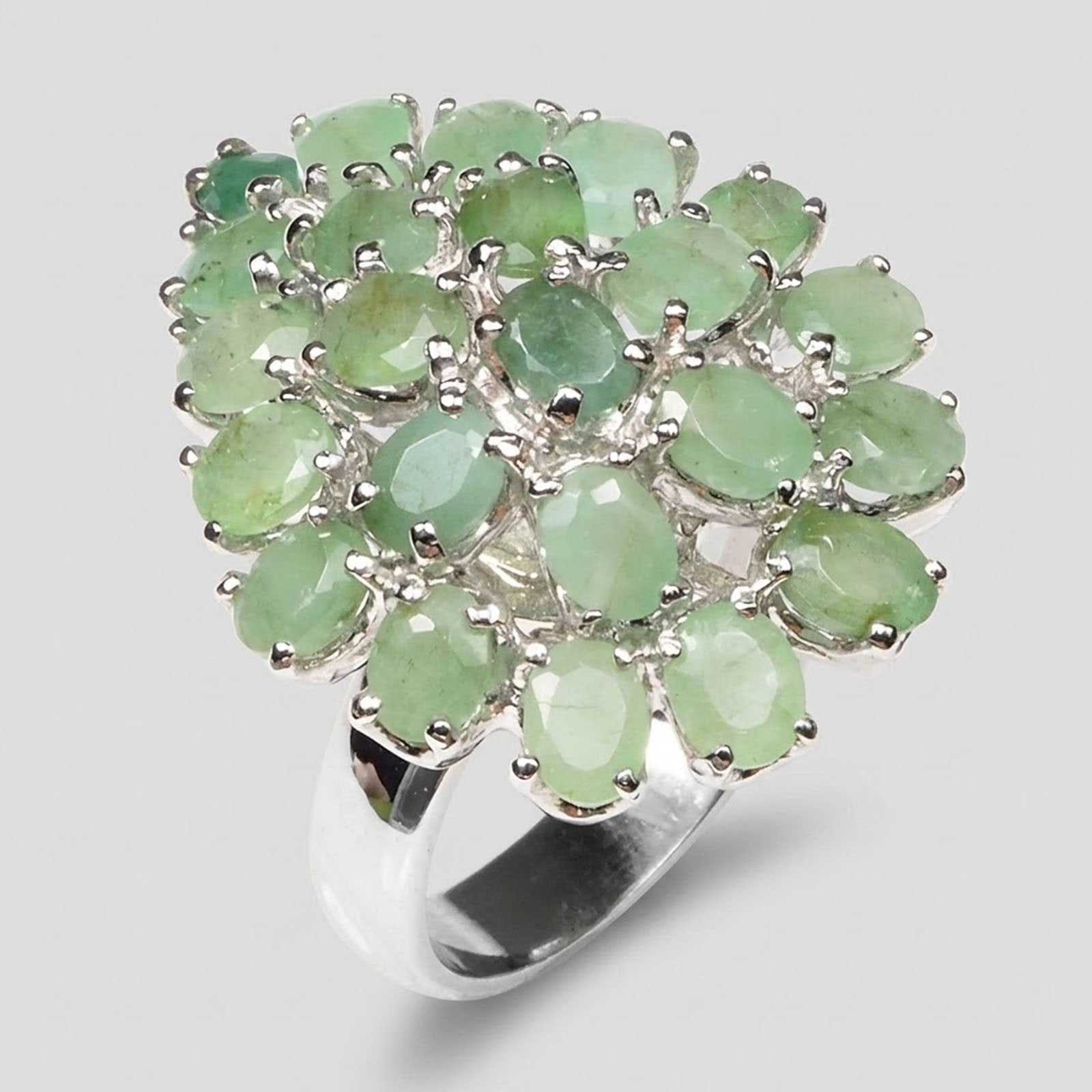 Green Emerald 925 Sterling Silver Rings, Affordable Natural Gemstone, Everyday Ring