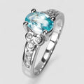 Blue Zircon 925 Sterling Silver Ring