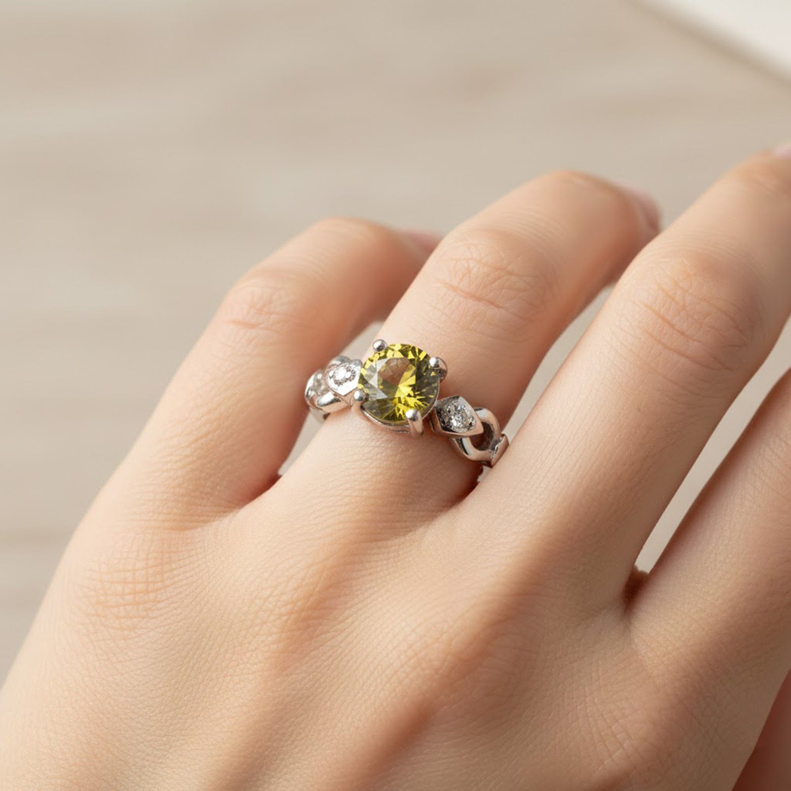 Green Tourmaline 925 Sterling Silver Ring