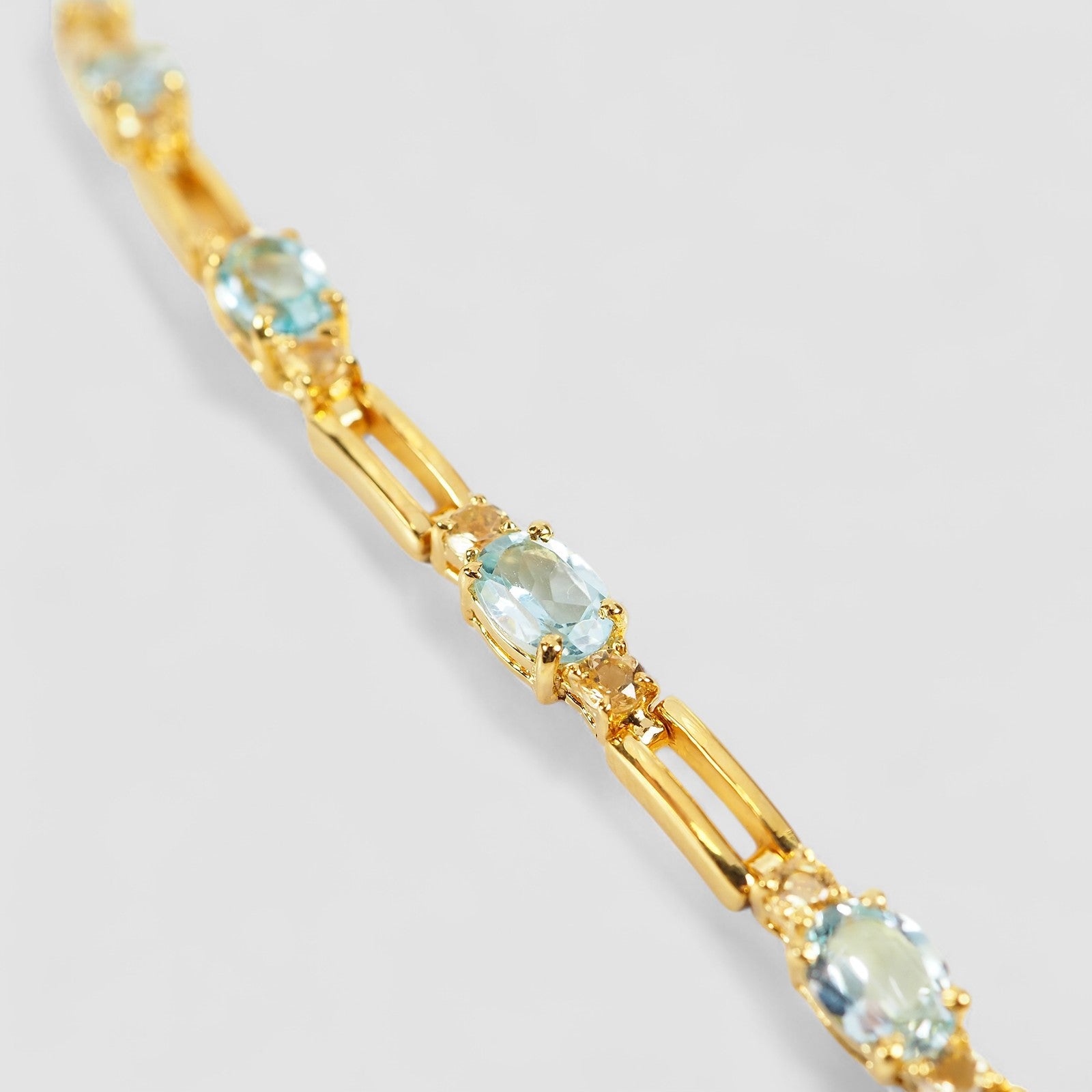 Blue Aquamarine 925 Sterling Silver 24K Gold Bracelets, Dainty Minimalist Everyday Bracelets