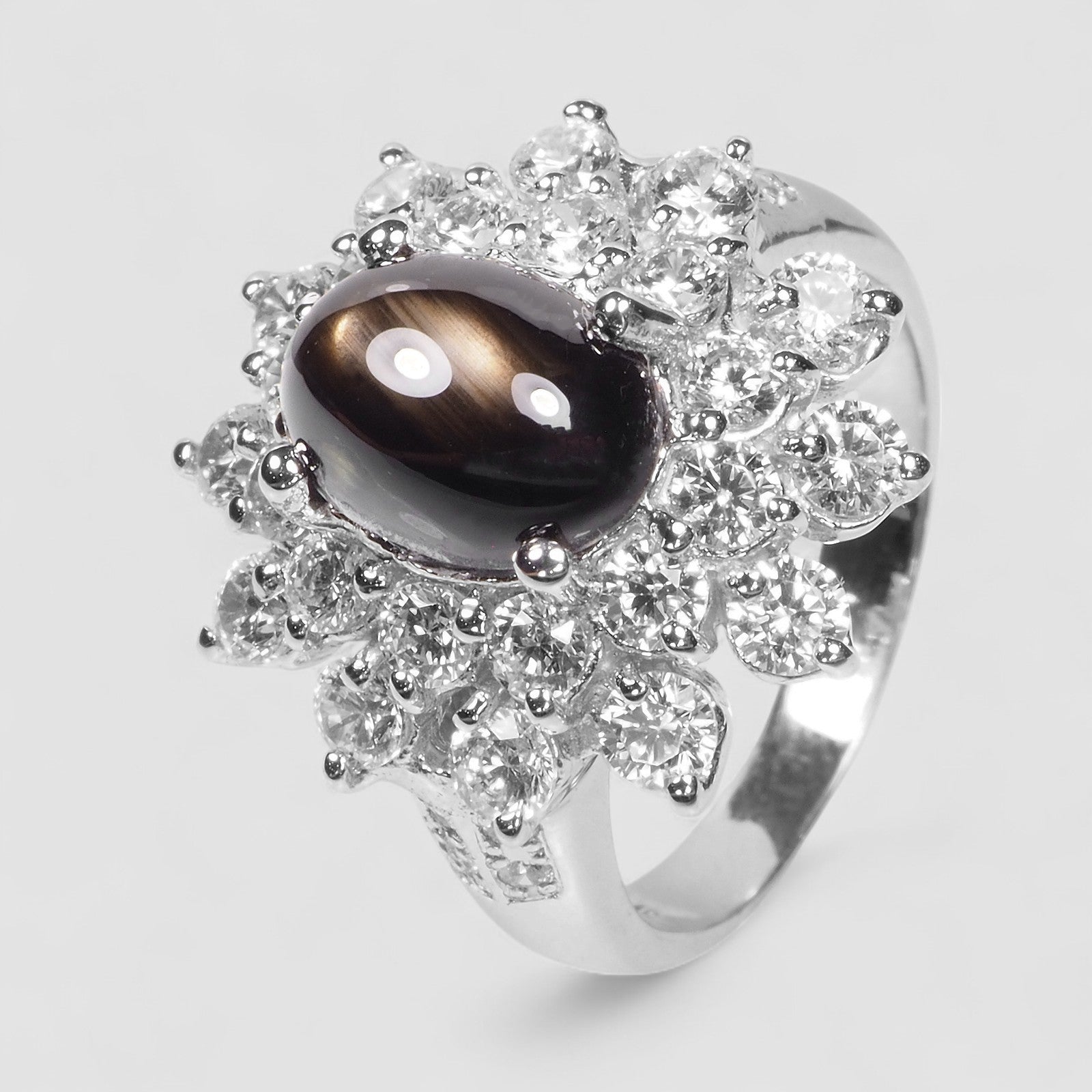 Golden Black Star Sapphire 925 Sterling Silver Ring