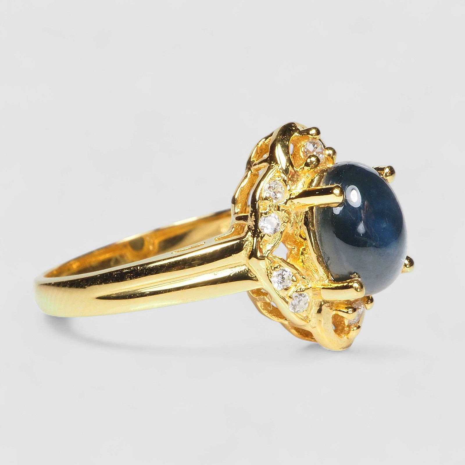 Blue Star Sapphire 925 Sterling Silver Ring