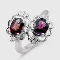 Duo Stone Red Spinel 925 Sterling Silver Ring, Natural Gemstone, Everyday