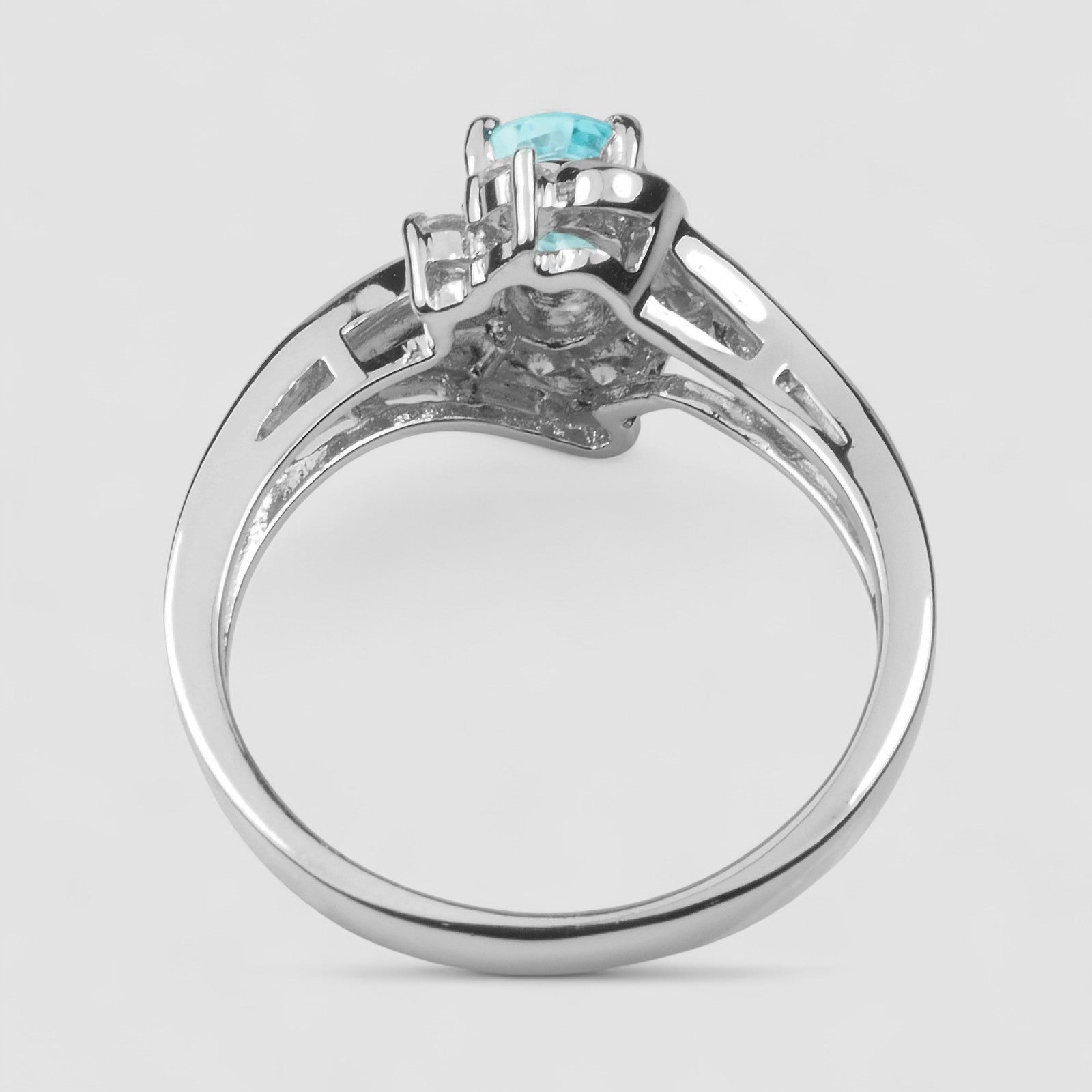 Blue Zircon 925 Sterling Silver Ring