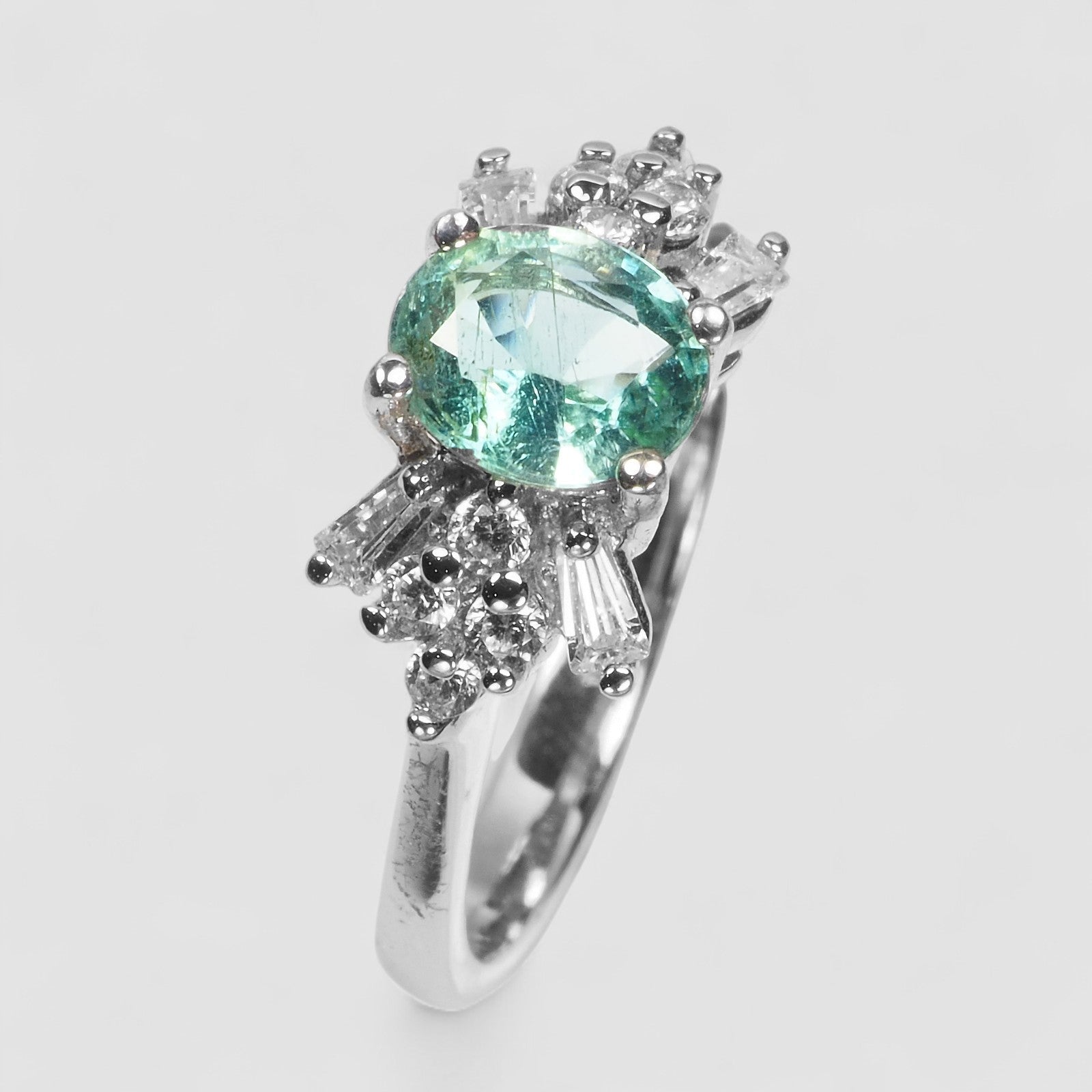 Neon Green Emerald Handmade Ring