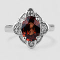 Luxurious Red Zircon 925 Sterling Silver Ring