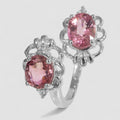 Bunny Pink Tourmaline Ring for Her, 925 Sterling Silver, Genuine Gemstone, Free Resizing