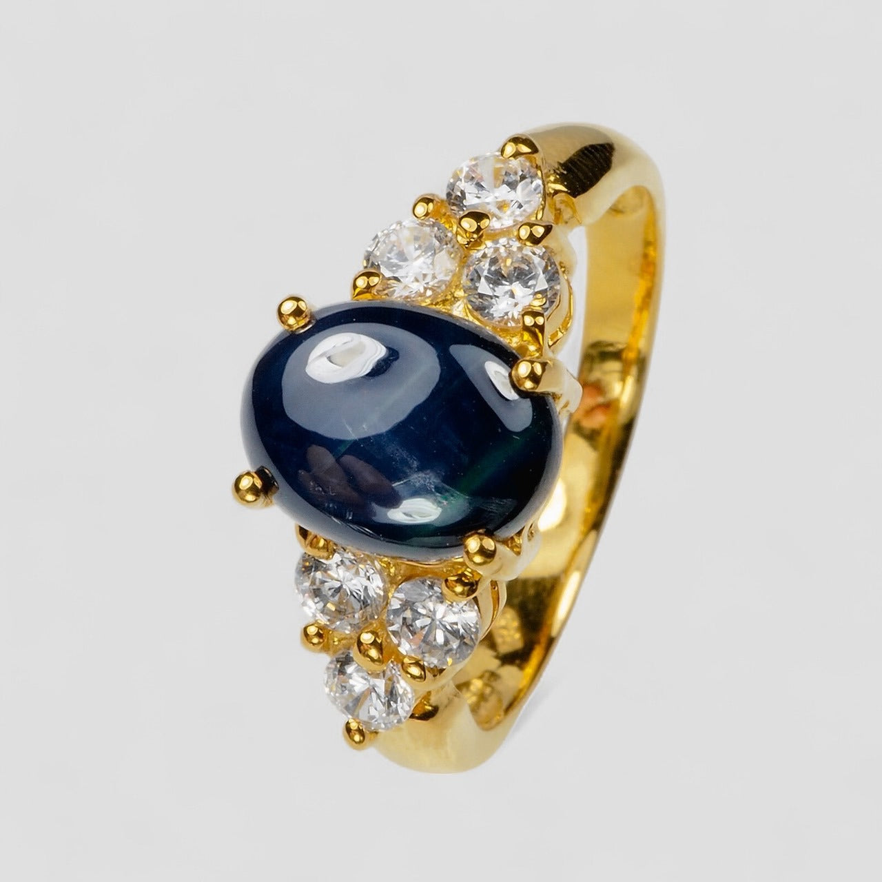 Blue Star Sapphire 925 Sterling Silver Ring
